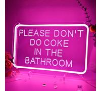 Planzo Cartello al neon a LED rosa con scritta "Please Don't Do Coke In The Bath", per casa, camera da letto, bagno, sala giochi, bar, negozio, decorazione artistica da parete, per feste di compleanno