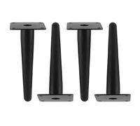 PLAOEGCN 4 pezzi gambe for divani in metallo nero piedini for mobili in ferro conici dritti altezza regolabile 0,5 cm gambe for sedie for armadietti for carichi pesanti carico di 800 kg(12cm)