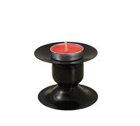 PLAOEGCN Portacandele for aromaterapia in Oro e Nero da 2 Pezzi, candeliere Moderno Semplice con piedistallo in Metallo for Decorazioni for la casa Il Matrimonio(Black 1)