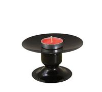 PLAOEGCN Portacandele for aromaterapia in Oro e Nero da 2 Pezzi, candeliere Moderno Semplice con piedistallo in Metallo for Decorazioni for la casa Il Matrimonio(Schwarz)