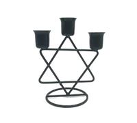 PLAOEGCN Portacandele in Metallo con Lampada a Vento da 2 Pezzi, Decorazione Domestica Semplice e Moderna for Camera Letto, Soggiorno Ornamento di Nozze(Black 3)