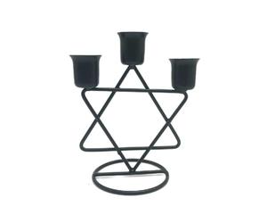 PLAOEGCN Portacandele in Metallo con Lampada a Vento da 2 Pezzi, Decorazione Domestica Semplice e Moderna for Camera Letto, Soggiorno Ornamento di Nozze(Black 3)