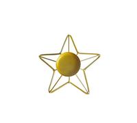 PLAOEGCN Portacandele Lanterna in Ferro con Pentagramma Natalizio da 2 Pezzi, candeliere Decorativo in Metallo for Camera Letto, Soggiorno e Ornamento Festival(Golden)