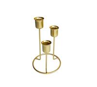 PLAOEGCN Portacandele Rotondi in Metallo da 2 Pezzi, Decorazioni for la casa semplici e Moderne for Camera Letto, Soggiorno Matrimonio(Golden)