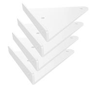 PLAOEGCN Staffa for mensola invisibile da 4 pezzi Fai da te in metallo, ferro, arte, triangolo, supporto for mensola nascosta, resistente, con viti, for cucina, camera da letto, balcone(White,170mm)