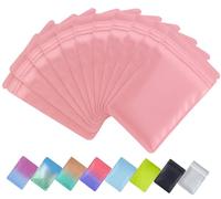 Plaphy 100 Sacchetti Mylar in Alluminio Richiudibili con Zip, Bustine in Mylar Ermetiche per Alimenti, Buste Opache e Piatte per Confezionamento e Conservazione (Rosa, 16 x 24 cm)