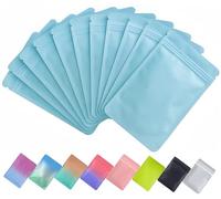 Plaphy 100 Sacchetti Mylar in Alluminio Richiudibili con Zip, Bustine in Mylar Ermetiche per Alimenti, Buste Opache e Piatte per Confezionamento e Conservazione (Blu, 10,5 x 15 cm)