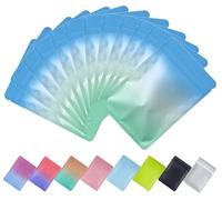 Plaphy 100 Sacchetti Mylar in Alluminio Richiudibili con Zip, Bustine in Mylar Ermetiche per Alimenti, Buste Opache e Piatte per Confezionamento e Conservazione (Blu e Verde, 8 x 13 cm)