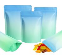 Plaphy 100 Sacchetti Mylar in Alluminio Stand-Up Richiudibili con Zip, Buste Ermetiche Autoportanti per Alimenti, Confezionamento e Conservazione Caffè, Tè e Caramelle (Blu e Verde, 14 x 20 cm)