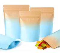 Plaphy 100 Sacchetti Mylar in Alluminio Stand-Up Richiudibili con Zip, Buste Ermetiche Autoportanti per Alimenti, Confezionamento e Conservazione Caffè, Tè e Caramelle (Giallo e Blu, 12 x 20 cm)