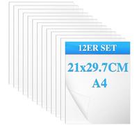 PLAPOT 12 Pezzi Fogli Acrilici Trasparenti, Lastre Acrilico Trasparente 1 mm di Spessore, Lastre di Plastica per Fai da Te, Decorazione, Pittura, Cornice per Foto, Arte Fatta a Mano, 21 x 29,7 cm