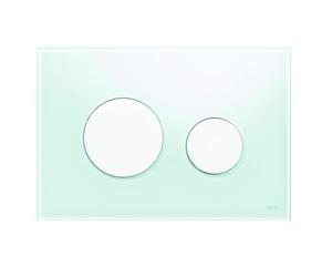 Plaque d'actionnement TECE WC Verre TECEloop pour la technologie à double quantité, 9240650, 9240650, Colorazione: Vetro bianco lucido, pulsanti bianchi lucidi