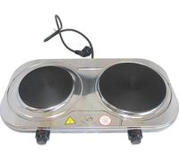 Plaque de cuisson électrique - 2500 W - Double - Pose libre - Argent