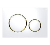 Placca Geberit Sigma20 RouBianco / Dorato Doppio Tasto | 115.882.KK.1 Bianco