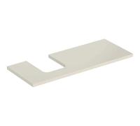 Piastra per lavabo Geberit ONE, taglio a sinistra, per lavabo da appoggio a forma di bacinella, 120x3x47cm, 505.295.00., Colorazione: grigio sabbia laccato lucido