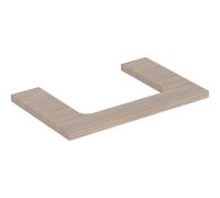 Piastra per lavabo Geberit ONE, taglio centrale, per lavabo da appoggio, 75x3x47cm, 505.282.00., Colorazione: Struttura in legno di quercia / melamina - CM