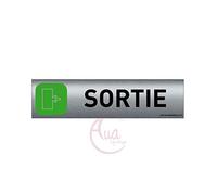 Plaque de porte aluminium brossé imprimé -Dimensions 200 x 50 mm - Double face adhésif au dos - Impression UV directement sur l'aluminium (Pas de contre collage) (Sortie gauche 2)