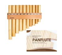 Plaschke Flauto di Pan 12 Note in Do Maggiore - Set per Iniziare con Manuale - Qualità Artigianale Altoatesina - Canna Naturale