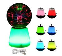 Plasma Ball Lamp - 7 Color Touch Sensitive Lighting, Static Electricity Globe | Interactive Plasma Light for Christmas Home School Office | Lamp Decorative for Apartment College Dorm Living Room
