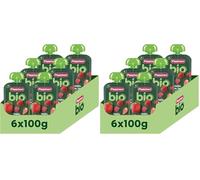 Plasmon BIO Pouch Mela Fragola Lampone 100g (6 Pezzi) (Confezione da 2)