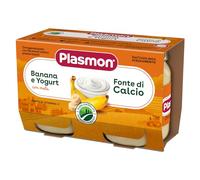 Plasmon Omogeneizzato Banana Yogurt 120g 24 Vasetti Con Frutta selezionata e Yogurt dell'Alto Adige, Fonte di Calcio e di Vitamina C