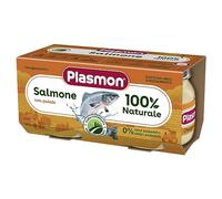 Plasmon Omogeneizzato Pesce Salmone con Patate 80g 24 Vasetti Con Ingredienti selezionati, 100% naturale, senza amidi e sale aggiunti