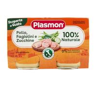 Plasmon Omogeneizzati Pollo, Fagiolini e Zucchine – 2 pezzi da 120 g