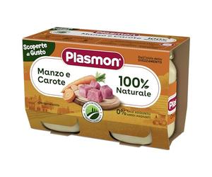 Plasmon Omogeneizzato Scoperte di Gusto Manzo e carote, 2x120g (12 Confezioni)