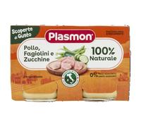 Plasmon Omogeneizzato Scoperte di Gusto Pollo, Fagiolini e Zucchine, 2x120g (12 Confezioni)