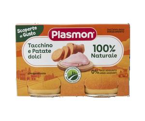 Plasmon Omogeneizzato Scoperte di Gusto Tacchino e Patate Dolci, 2x120g (12 Confezioni)