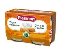 Plasmon Omogeneizzato Yogurt e Biscotto 120g 24 Vasetti Con Yogurt dell'Alto Adige, Fonte di Calcio e di Vitamina C