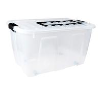 Plast Team HomeBox 85L contenitore trasparente con ruote