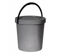 Plast Team Secchio con Coperchio, 16 l, Argento, Taglia Unica