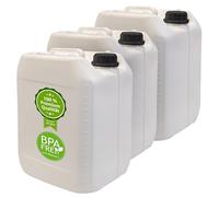 plasteo® 3 taniche da 10 litri, colore bianco, con strisce e scala per uso alimentare