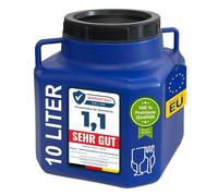 plasteo® Contenitore a collo largo da 10 litri con coperchio e manici, rettangolare, blu, per uso alimentare, senza BPA, versatile contenitore in plastica per acqua, cibo, stoccaggio o come cisterna