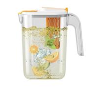 Plasti_c - Caraffa per acqua con coperchio e infusore per frutta, 2,6 litri, infrangibile, per frigorifero