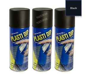 Plasti Dip, 3 bombolette spray di vernice di gomma, contenuto: 400 ml, colore: nero