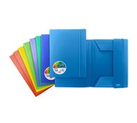 Plastibor - P0000190 - Cartelle con elastico Garda - 3 lembi - PP - dorso piatto - colori assortiti - Plastibor - 100134 - Conf. da 24 Pz. - P0000190