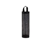 Plastic Bag Holder Dispenser Hanging Folding Mesh Garbage Bag Trash Bags Holder Organizer Recycling Grocery Pocket Containers for Kitchen Black