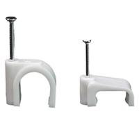 Plastic Cable Clips | White Flat 4-16mm Round Cable Clip Plastic Cable Clips Cable Management(Flat 16mm)