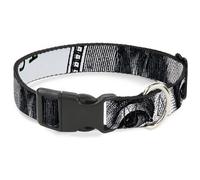 Plastic Clip Collar 100 Dollar Bill CLOSE-UP White/Black NARROW-Medium 8.5-12"