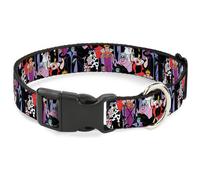 Plastic Clip Collar 5-Disney Villains Stacked WIDE-Medium 16-23"