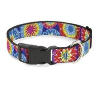 Plastic Clip Collar 70's Tie Dye WIDE-Medium 16-23"