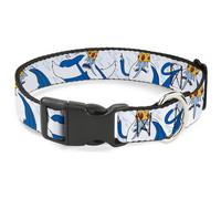 Plastic Clip Collar Adventure Time Ice King Poses and Bolts White/Blue NARROW-La