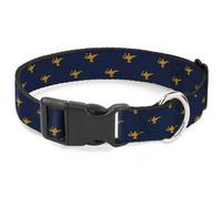 Plastic Clip Collar Aladdin Genie Lamp Monogram Navy/Gold NARROW-Medium 8.5-12"