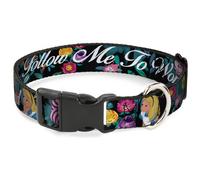 Plastic Clip Collar Alice/Cheshire Cat/Flowers Poses2/FOLLOW ME TO WONDERLAND Bl