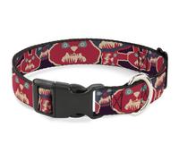 Plastic Clip Collar Angry Bunnies CLOSE-UP Purple/Red/Blue Large 15-24"