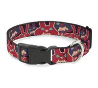 Plastic Clip Collar Angry Bunnies Purple/Red/Blue NARROW-Medium 8.5-12"