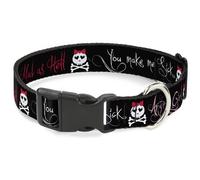 Plastic Clip Collar Angry Girl/Mad As Hell/You Make Me Sick NARROW-Medium 8.5-12