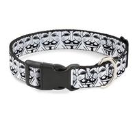 Plastic Clip Collar Anonymous Face CLOSE-UP Repeat White/Black/Gray Medium 11-16